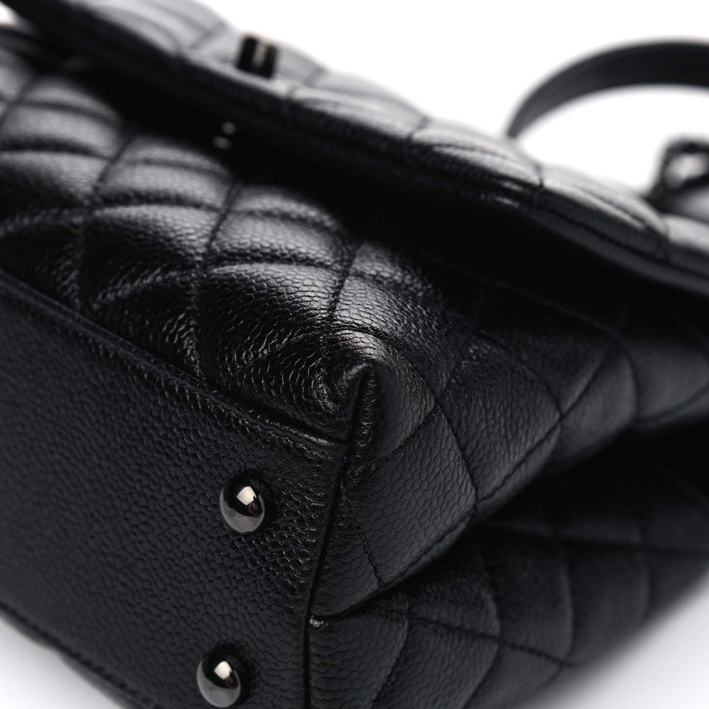 Caviar Quilted Mini Coco Handle Flap So Black