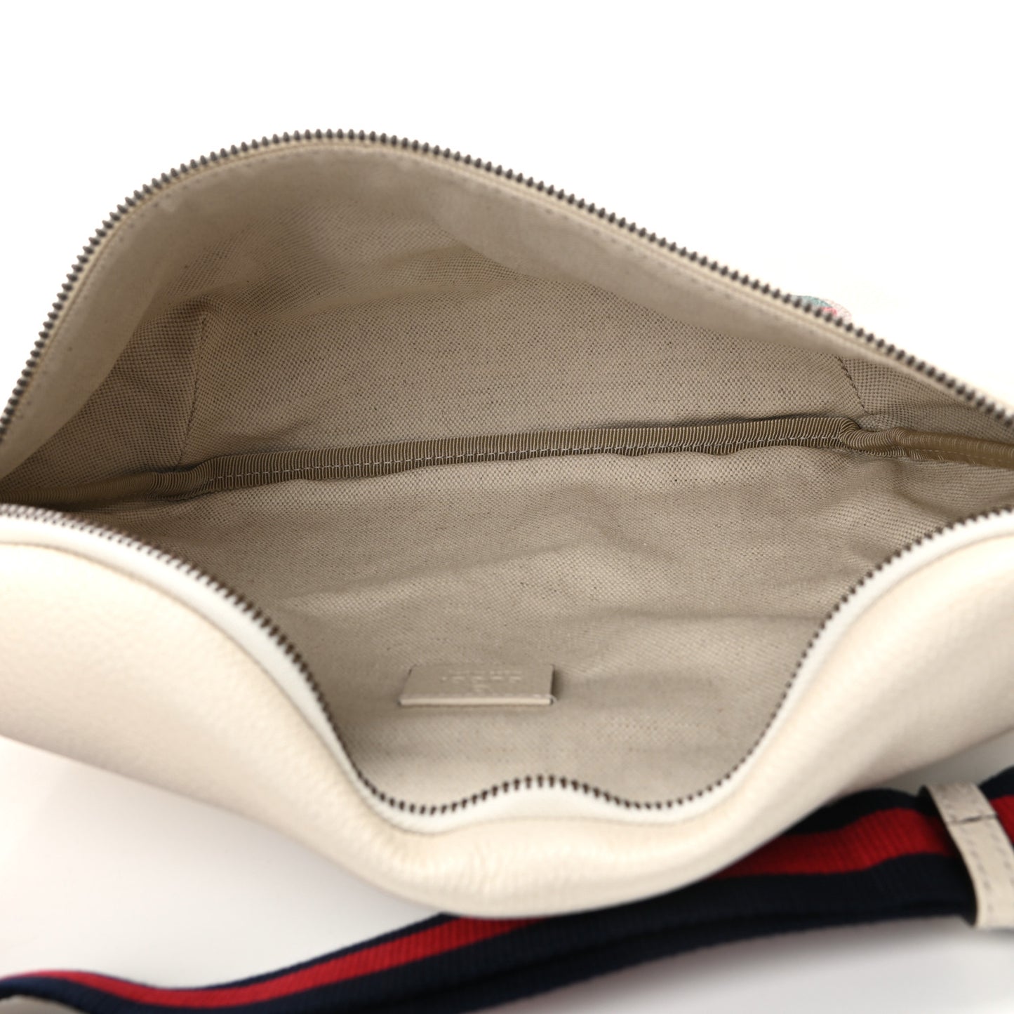 Grained Calfskin Logo Belt Bag White