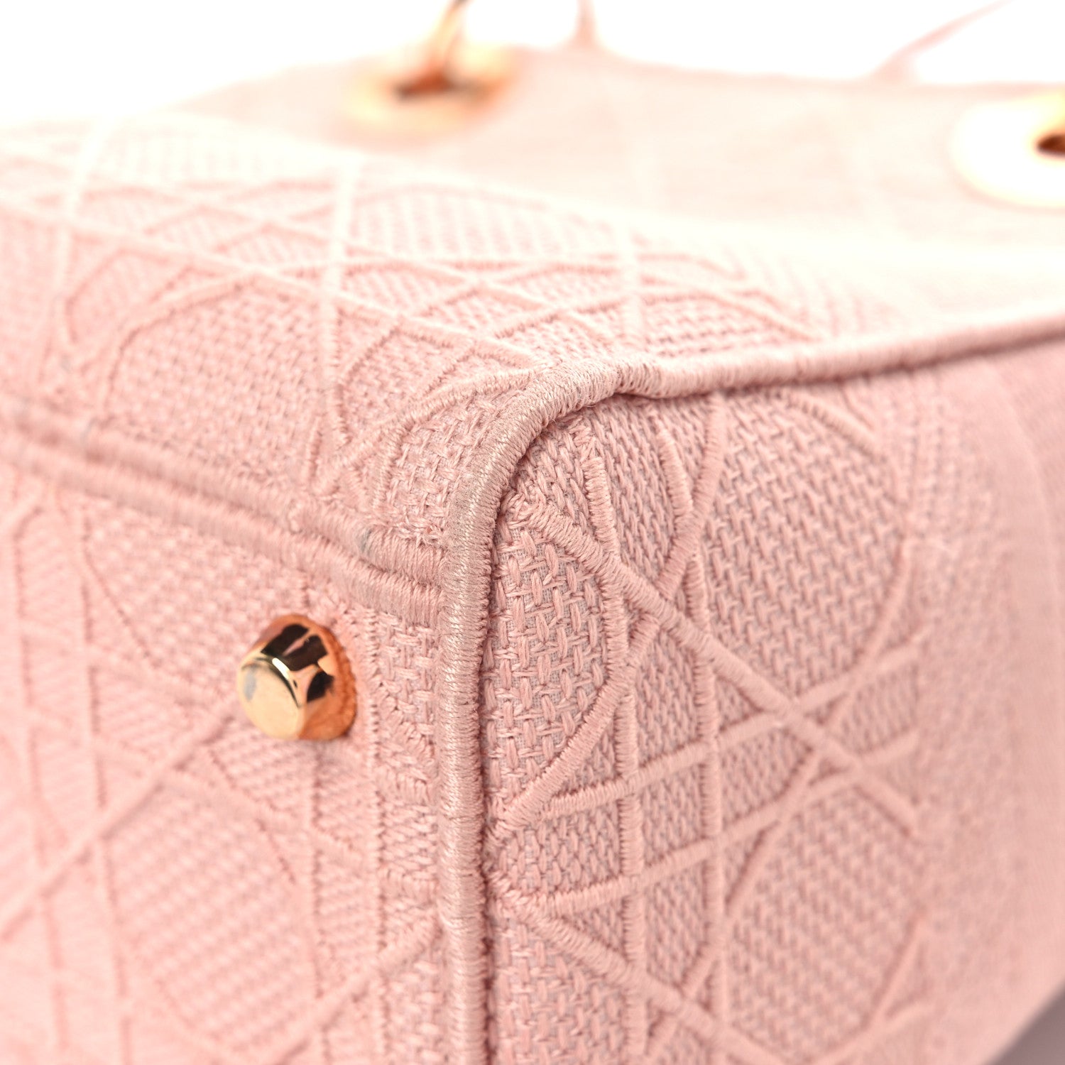 Christian Dior Canvas Embroidered Cannage Medium Lady D-Lite Pink 10 of 14