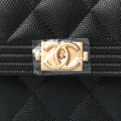 Chanel Caviar Quilted Large Boy Gusset Flap Wallet Black 9 of 13