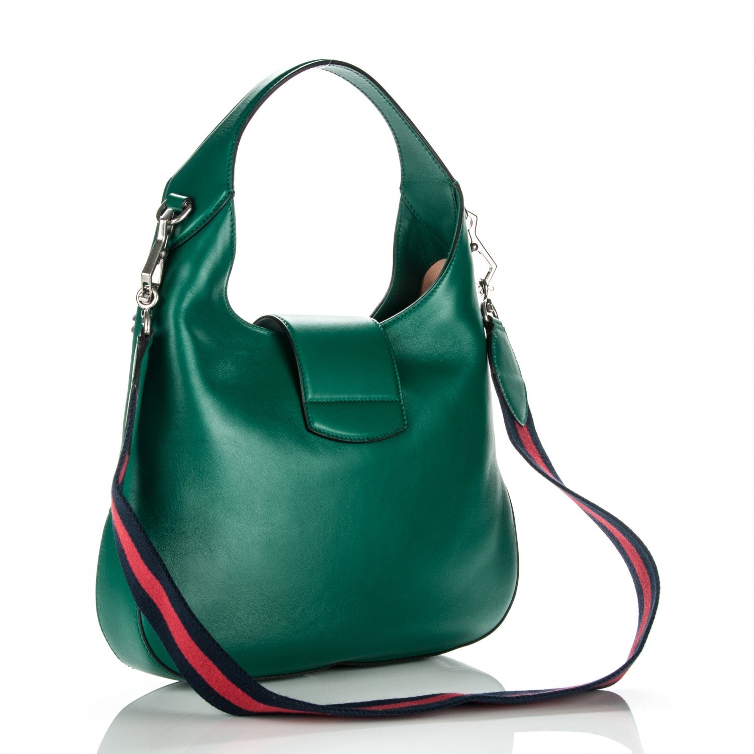 Gucci Calfskin Web Embroidered Small Dionysus Hobo Emerald Green 3 of 7