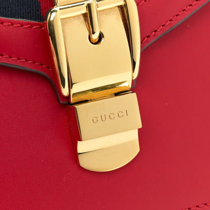 Gucci Calfskin Mini Sylvie Top Handle Bag Hibiscus Red 10 of 10