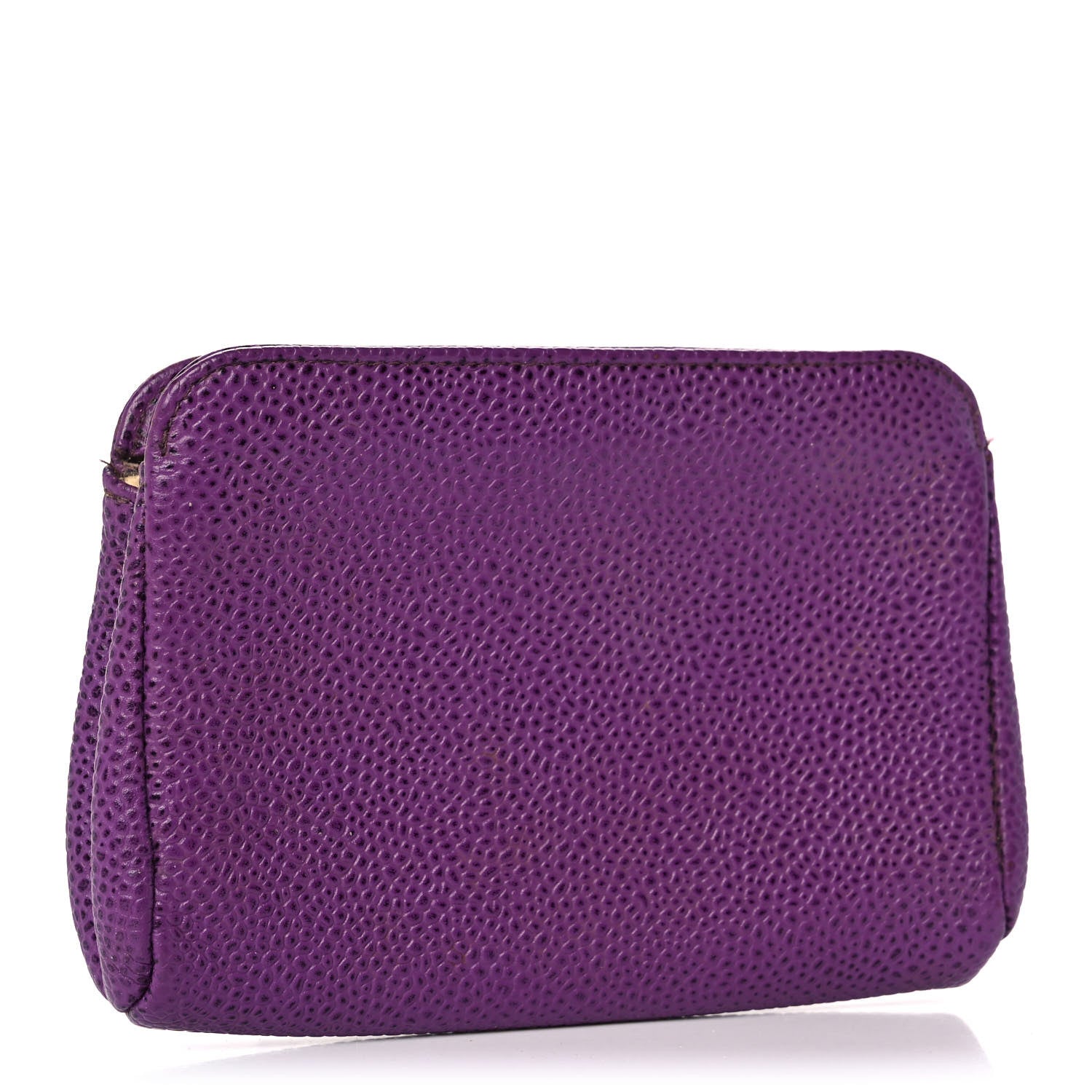 Chanel Caviar Timeless CC Cosmetic Pouch Purple 3 of 9