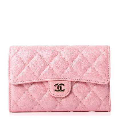Chanel Iridescent Caviar Quilted Medium Flap Wallet Rose Pink 1 of 8