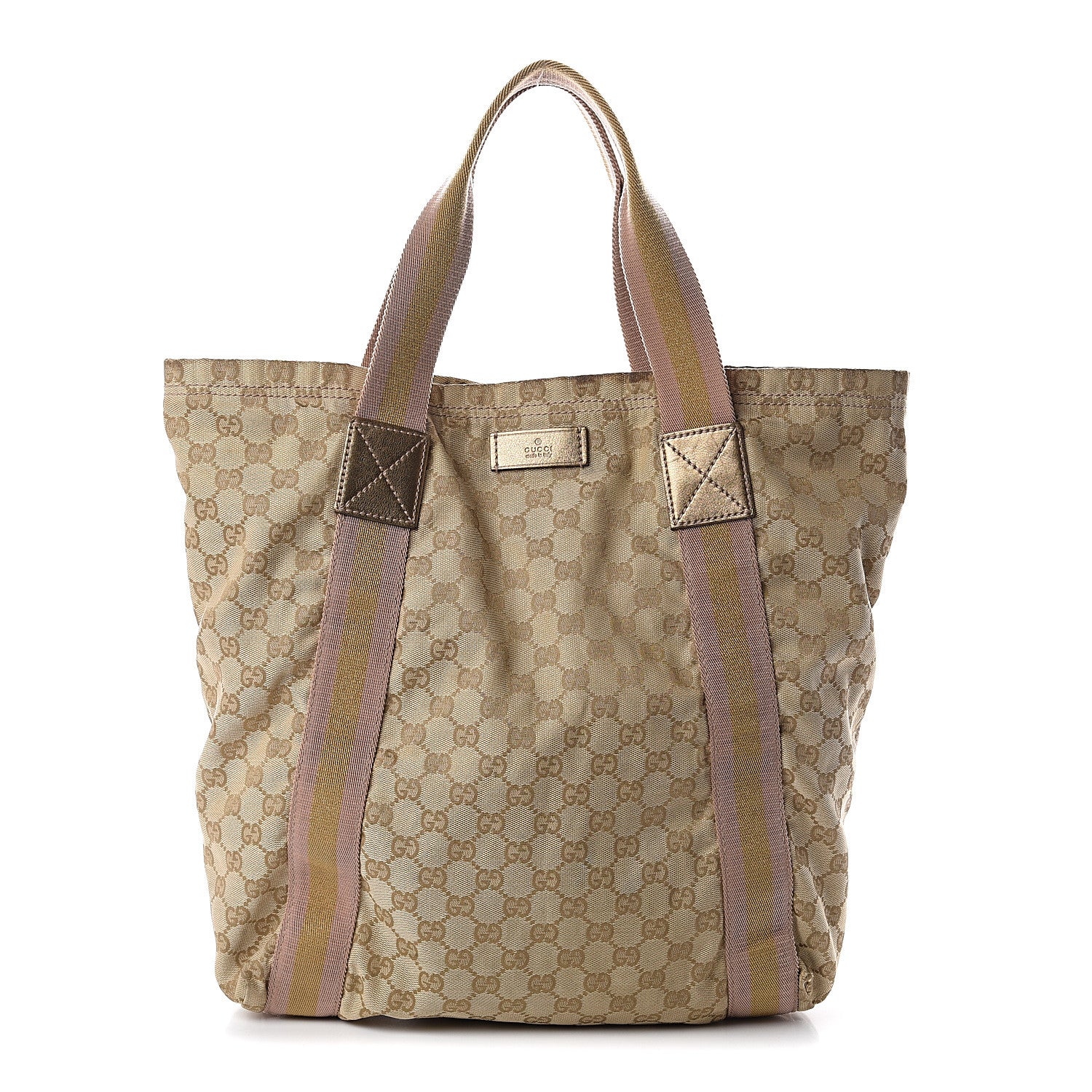 Gucci GG Monogram Medium Web Handle Vertical Tote Pink Gold 1 of 8