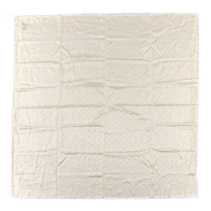 Louis Vuitton Silk Wool Monogram Shine Shawl Beige 1 of 4