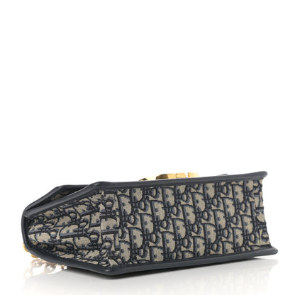 Christian Dior Oblique 30 Montaigne Chain Flap Bag Blue 4 of 11