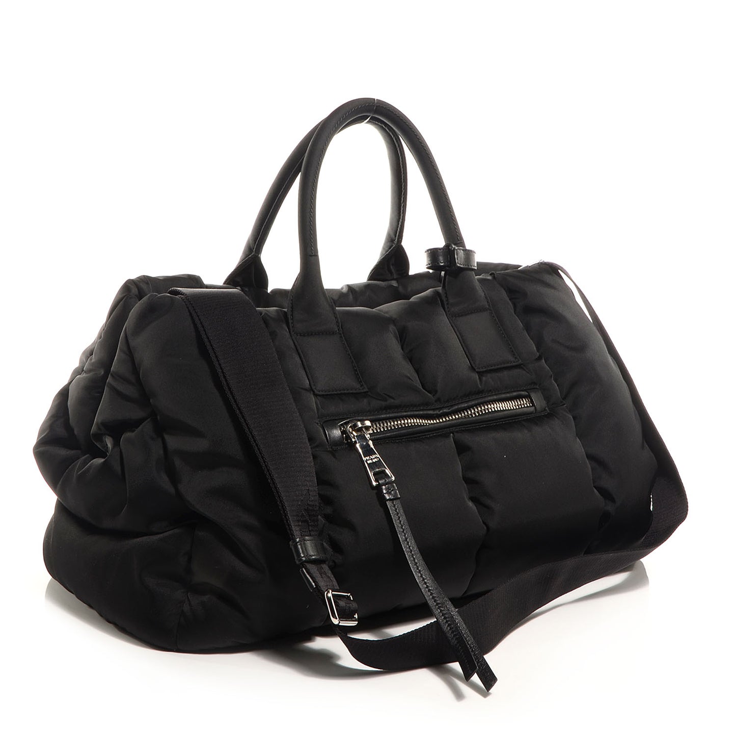 Tessuto Nylon Bomber Tote Nero Black
