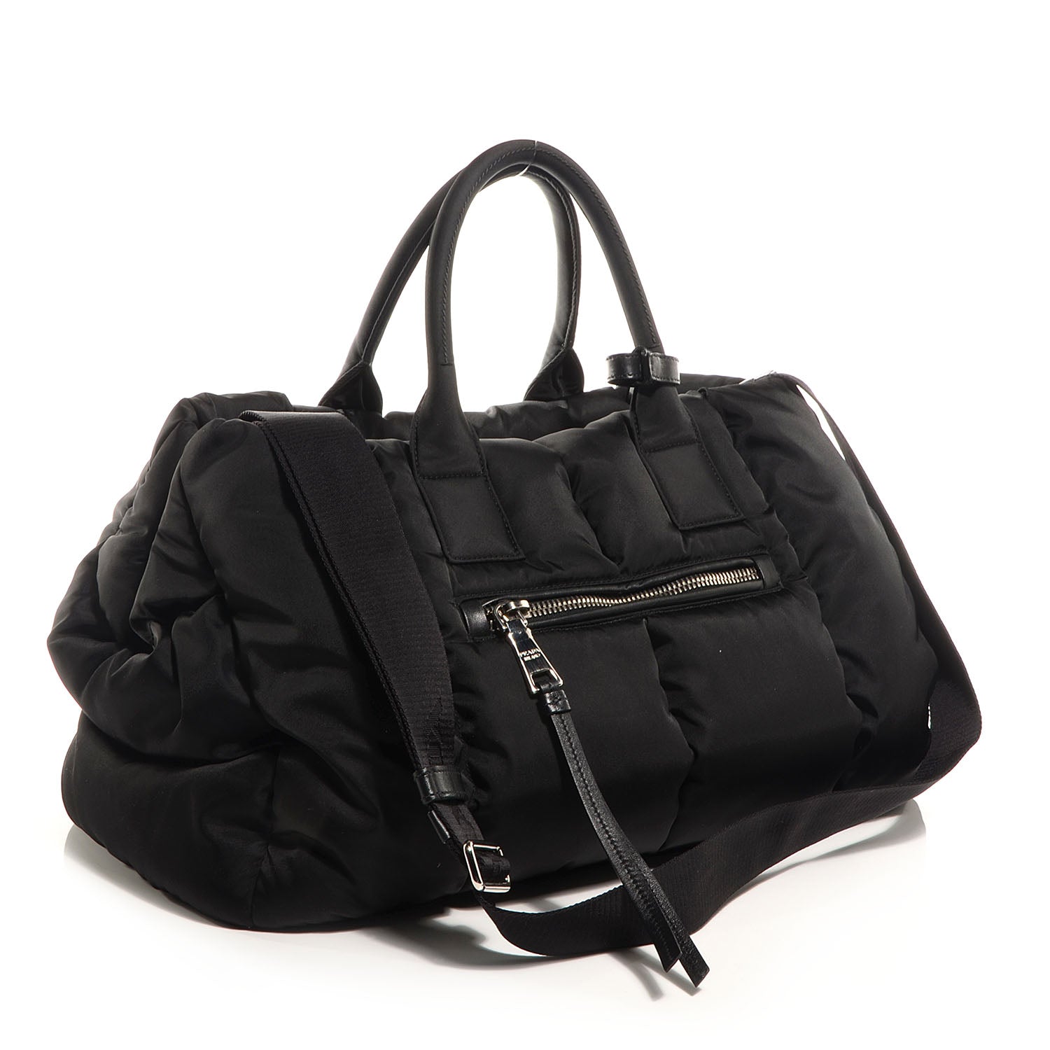 Prada Tessuto Nylon Bomber Tote Nero Black 3 of 12