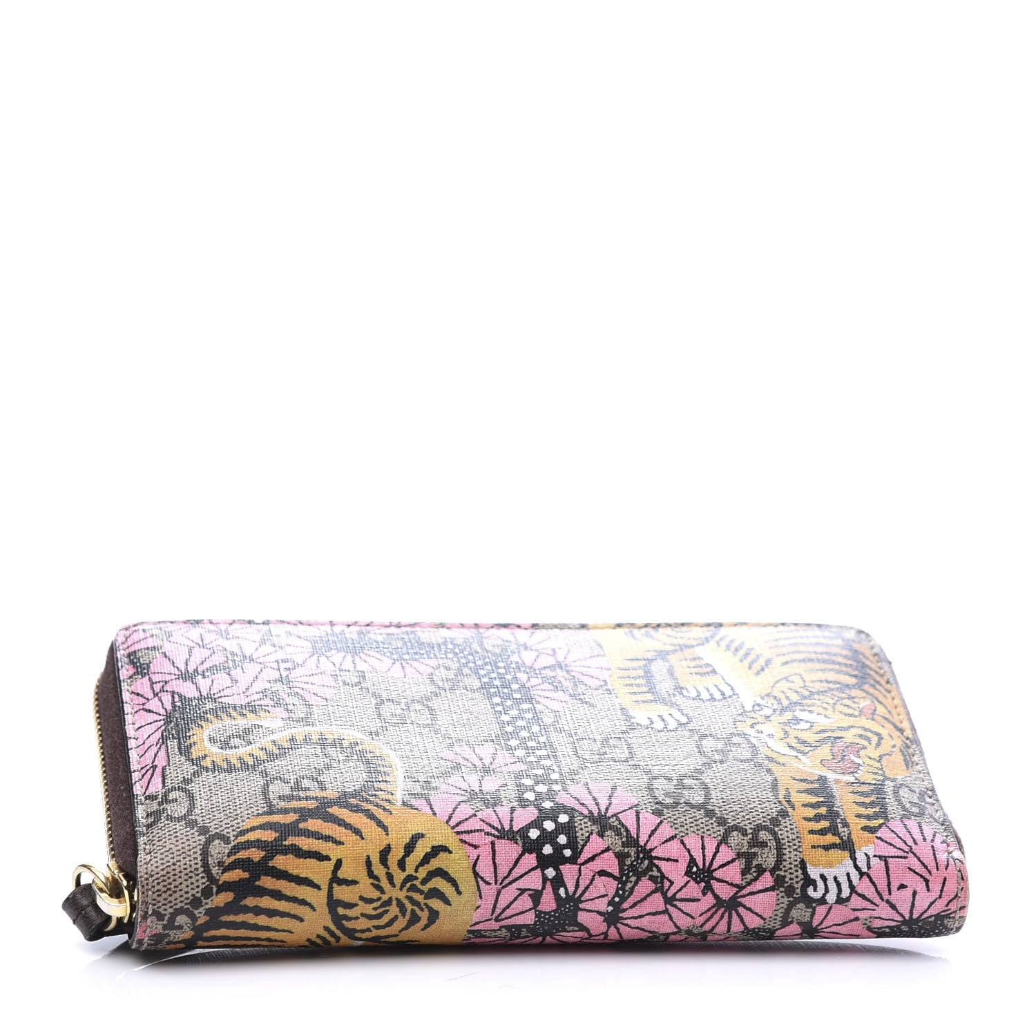 Gucci GG Supreme Monogram Bengal Zip Around Wallet Beige Pink 3 of 8