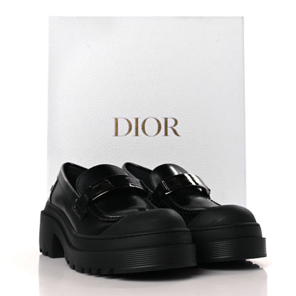 Christian Dior Brushed Calfskin Dior Code Lug Sole Platform 35mm Loafers 37 Black 9 of 9