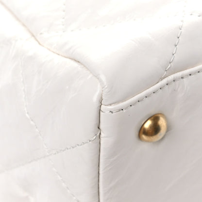 Chanel Shiny Crumpled Calfskin Quilted Large Bowling Bag White 11 of 13