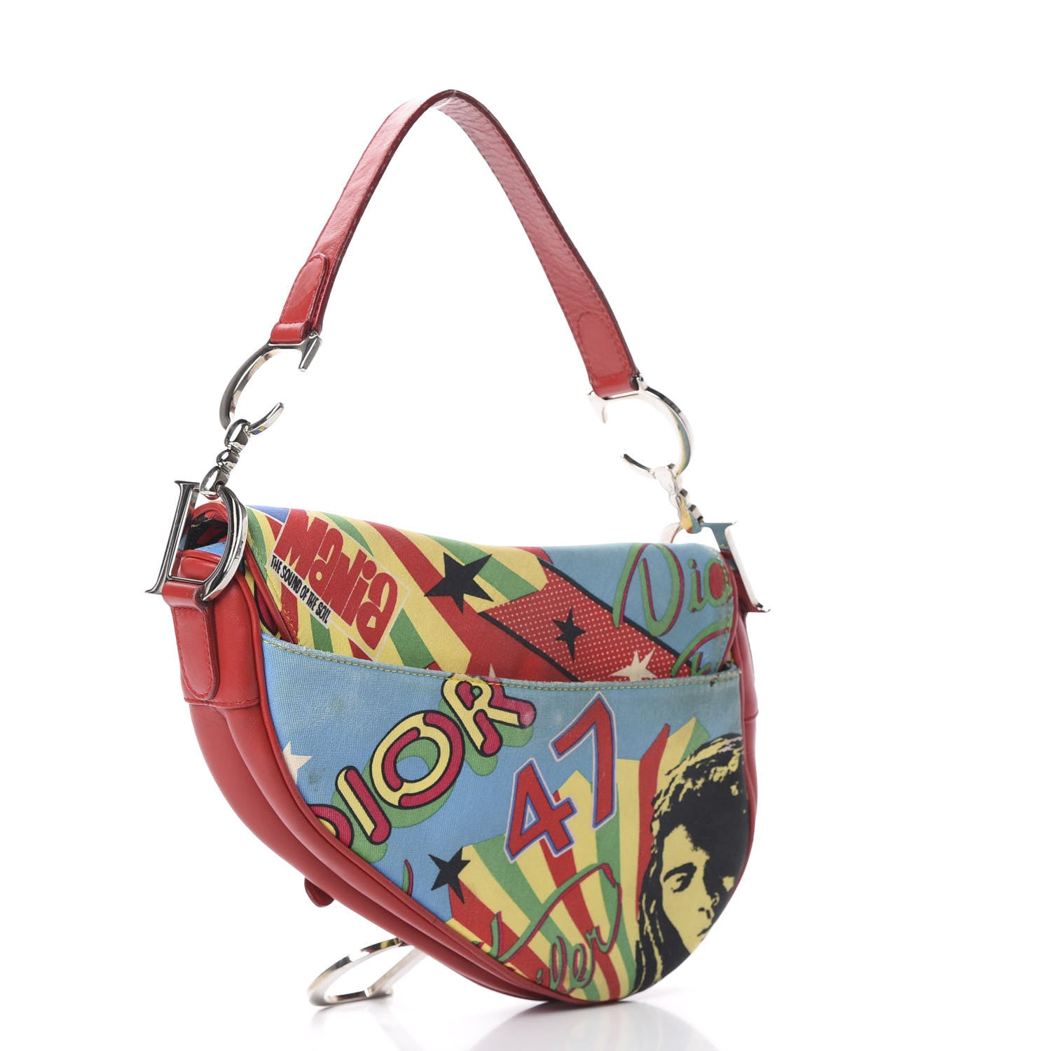 Christian Dior Canvas Bob Marley Saddle Bag Multicolor 2 of 16