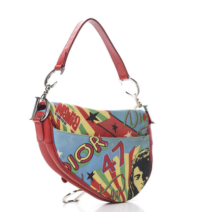 Christian Dior Canvas Bob Marley Saddle Bag Multicolor 2 of 16