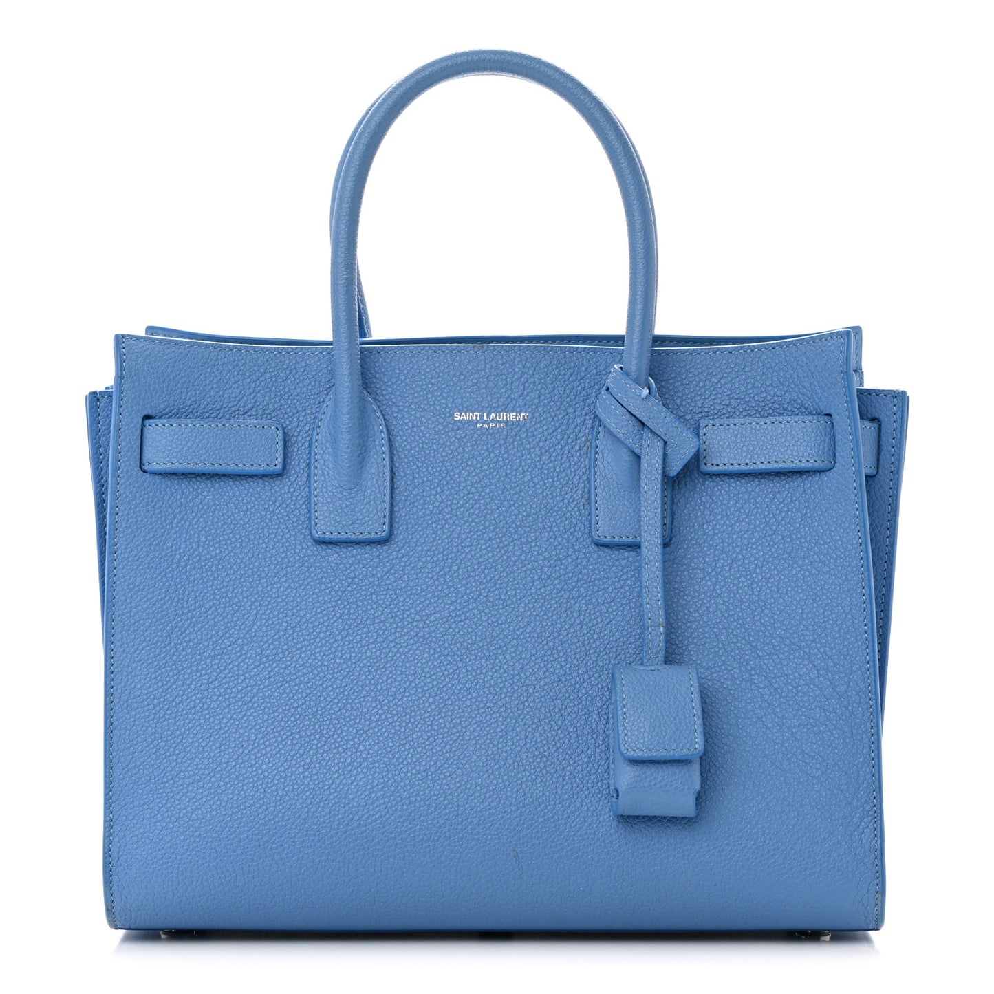 Grained Calfskin Baby Sac De Jour Blue Clair