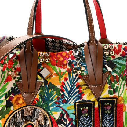 Christian Louboutin Canvas Embroidered Calfskin Caracaba Tote Multicolor 7 of 9