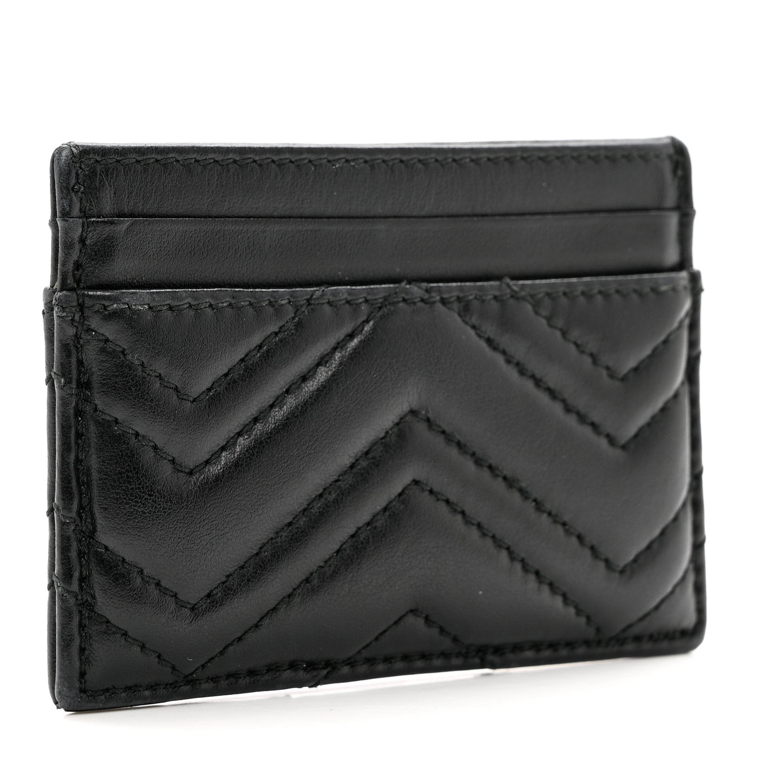 Gucci Calfskin Matelasse GG Marmont Card Holder Black 3 of 6