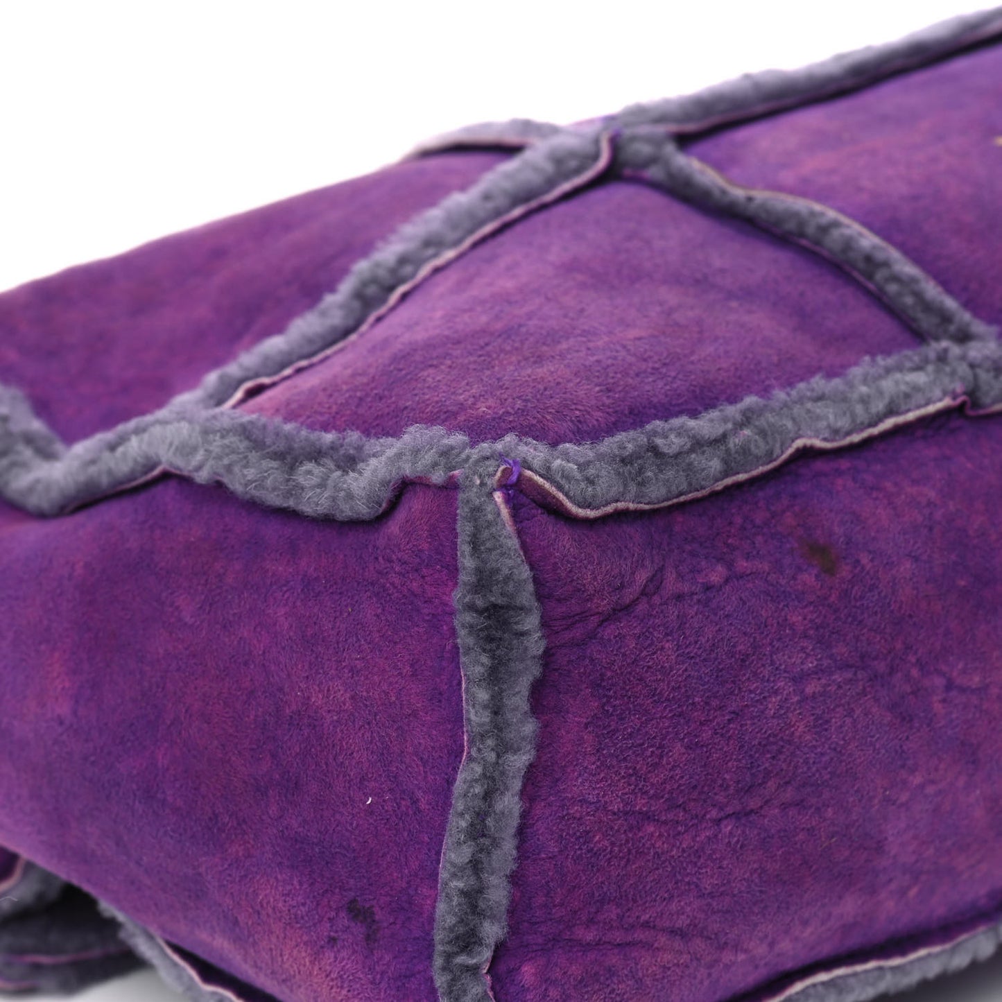 Shearling Patchwork Mademoiselle Messenger Purple