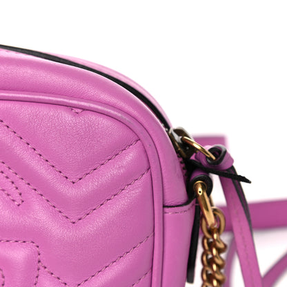 Gucci Calfskin Matelasse Mini GG Marmont Chain Shoulder Bag Candy Mousse 15 of 19