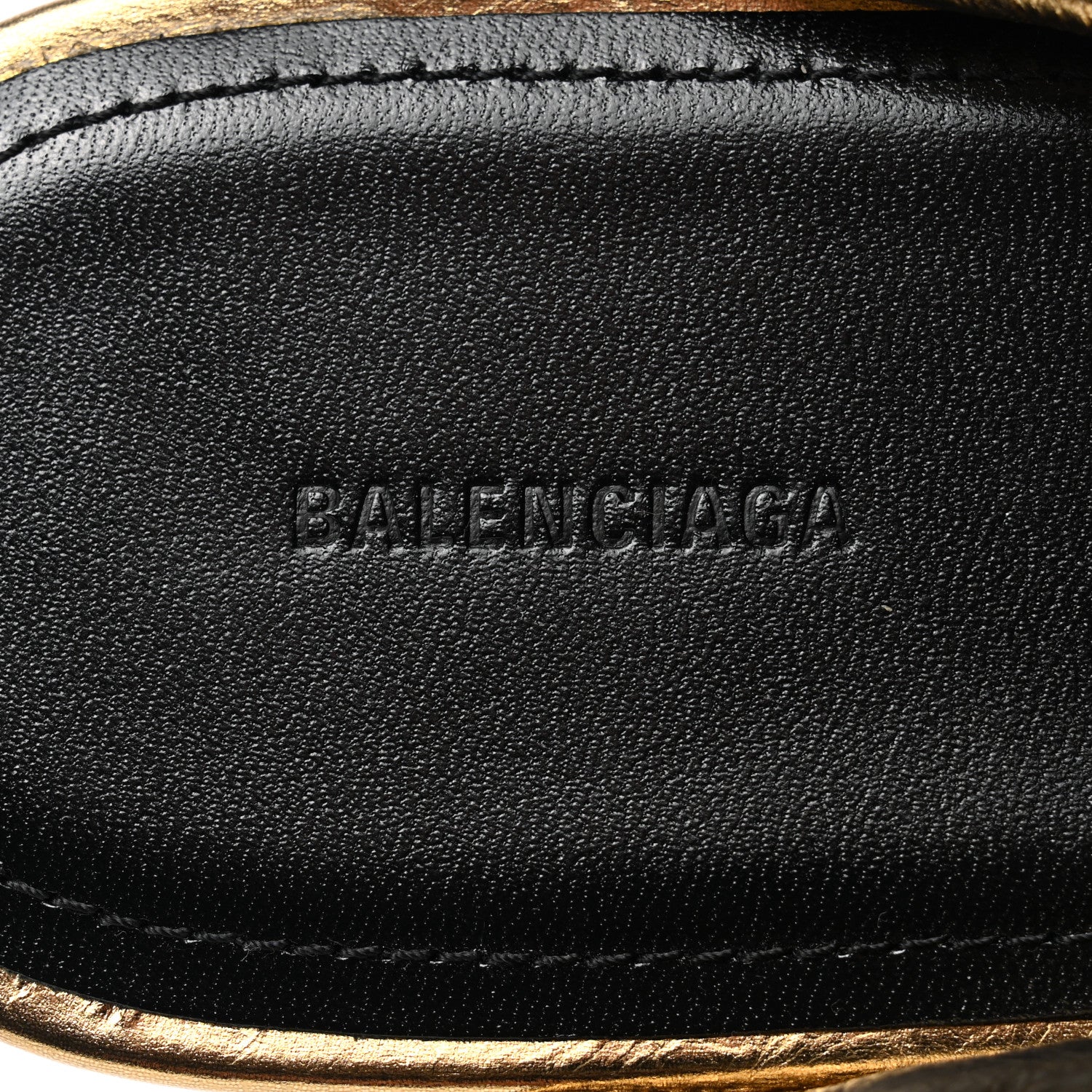 Balenciaga Metallic Lambskin Drapy Slide Sandals 39.5 Gold 6 of 8