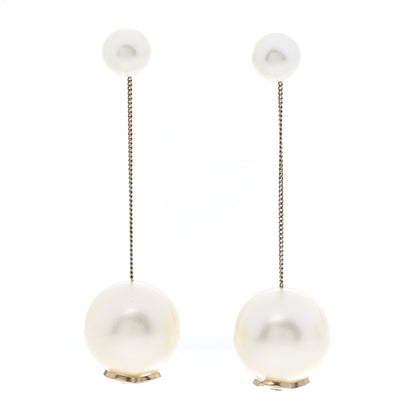 Chanel Pearl CC Chain Drop Earrings Gold 1 of 4