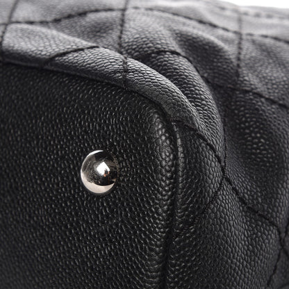 Chanel Grained Calfskin Quilted Small Daily Shopping Tote Black 13 of 23
