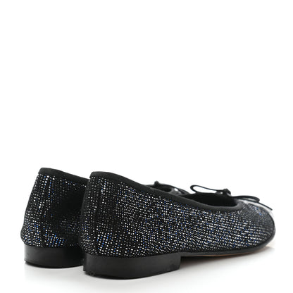 Chanel Fantasy Goatskin Patent Calfskin CC Cap Toe Ballerina Flats 36 Black Blue 4 of 8