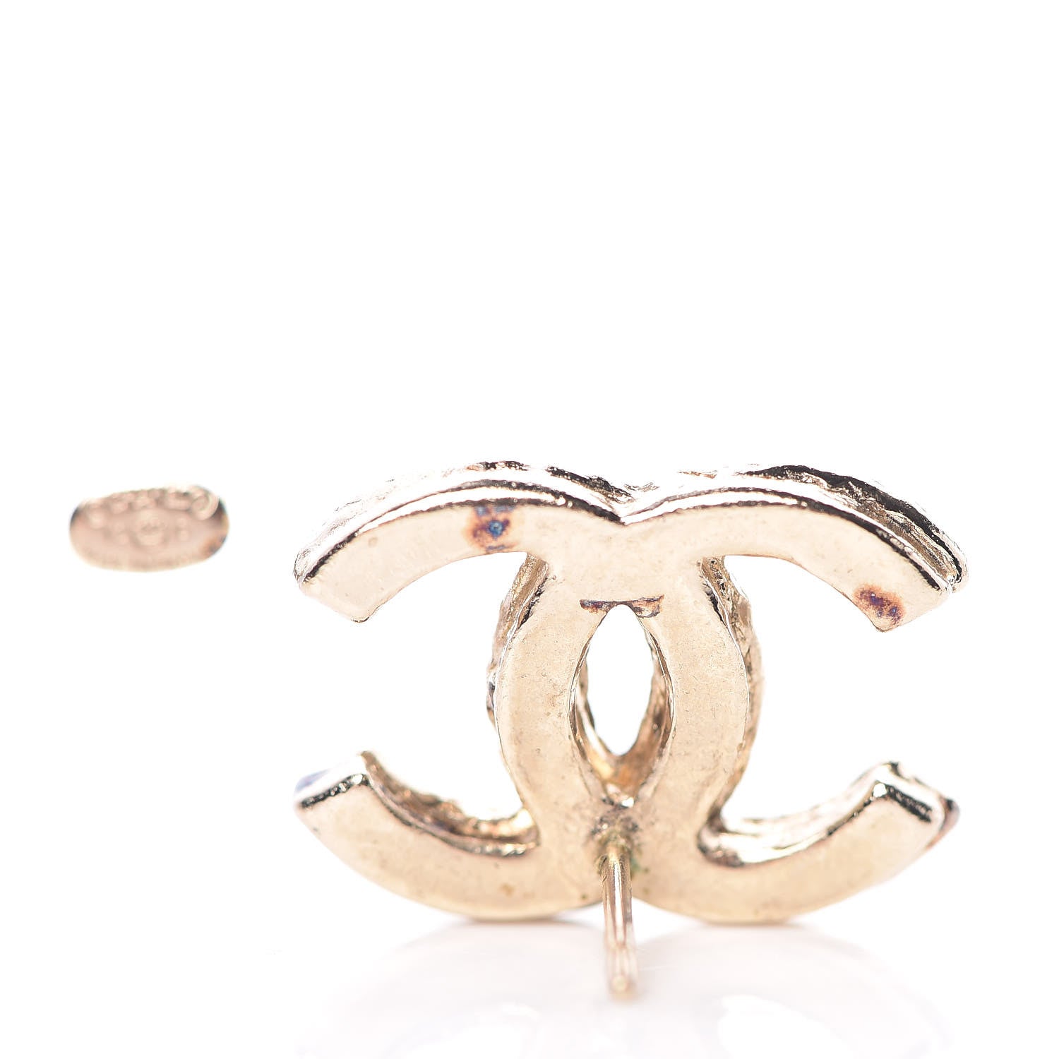 Chanel Metal Twisted CC Earrings Gold 4 of 10
