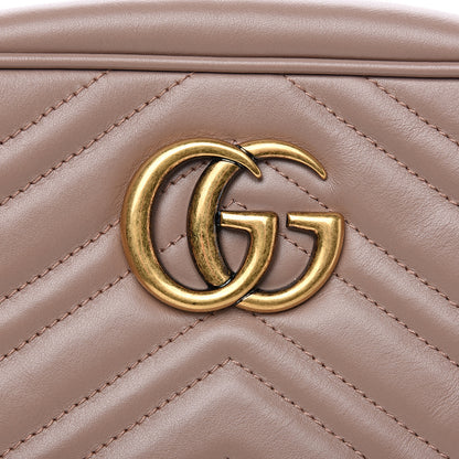Gucci Calfskin Matelasse Small GG Marmont Chain Shoulder Bag Porcelain Rose 7 of 11