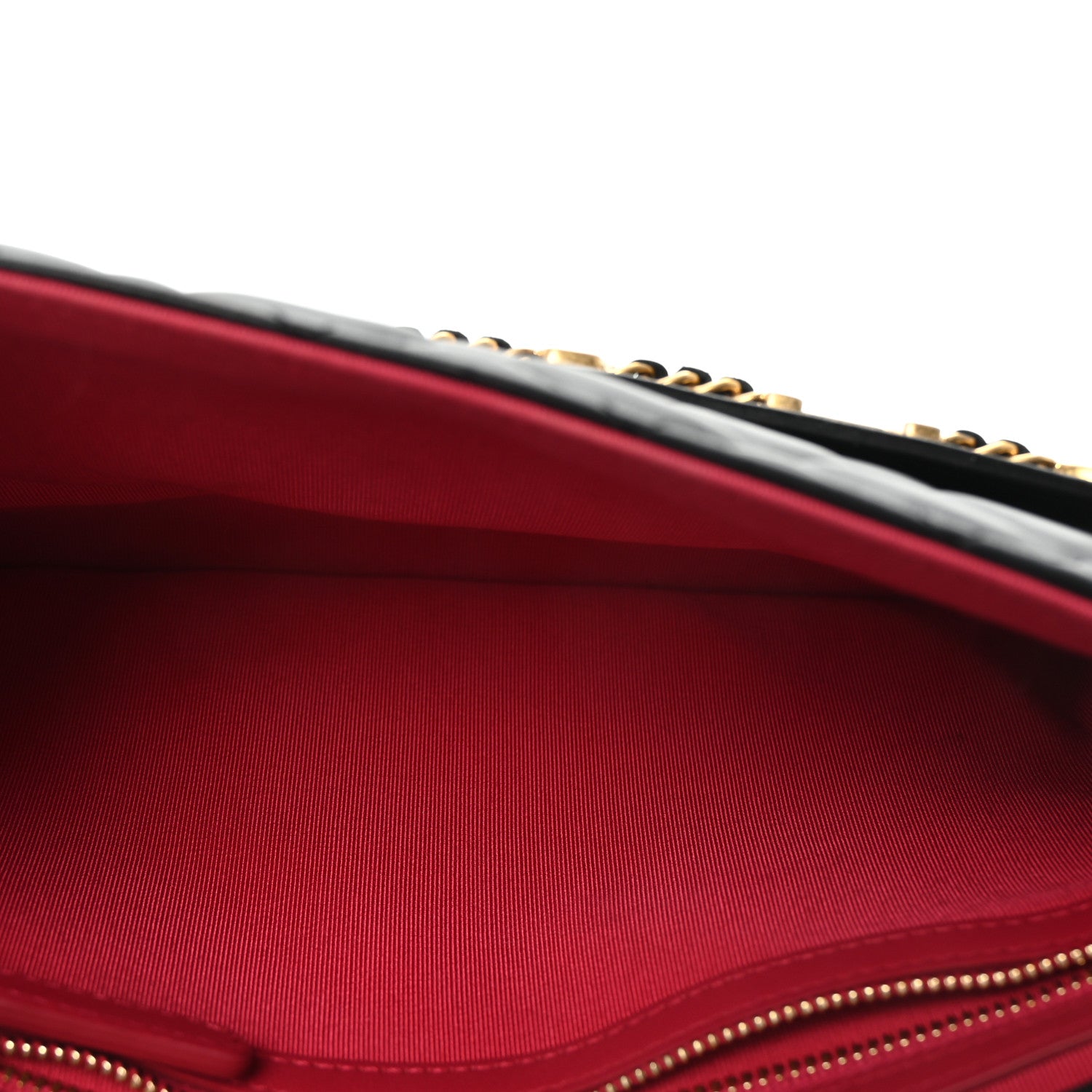Chanel Calfskin Quilted Front Logo Enchained Clutch Black 5 of 8