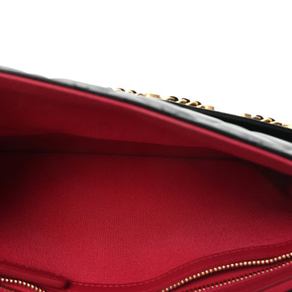 Chanel Calfskin Quilted Front Logo Enchained Clutch Black 5 of 8