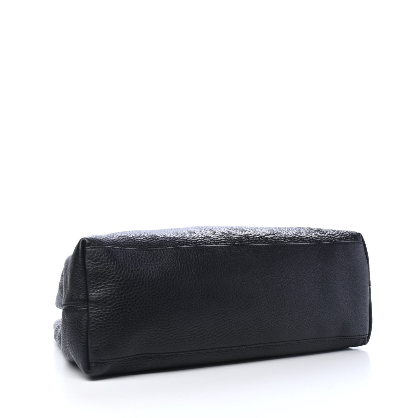 Pebbled Calfskin Medium Soho Chain Shoulder Bag Black