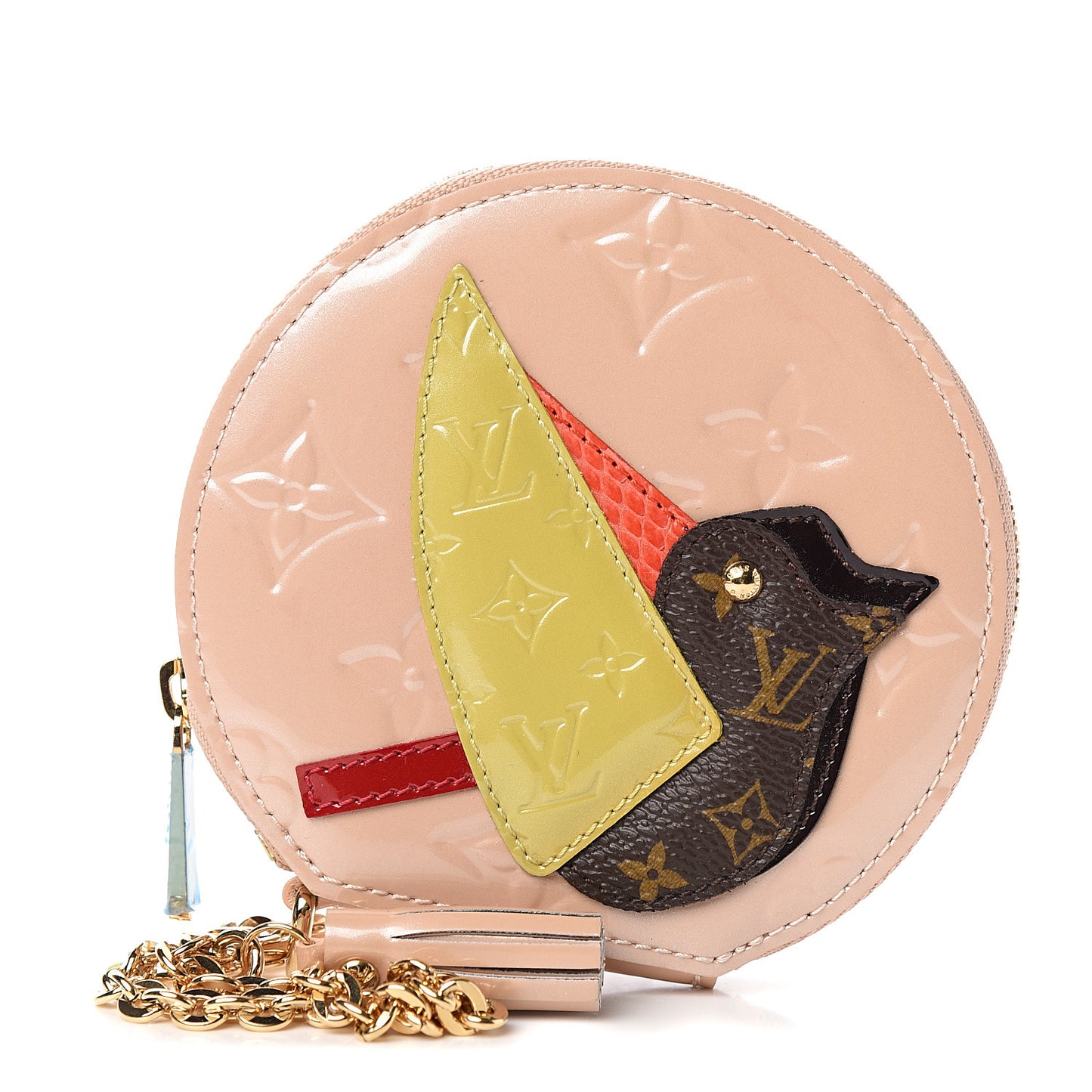 Vernis Animania Oiseau Songbird Coin Purse Rose Florentin