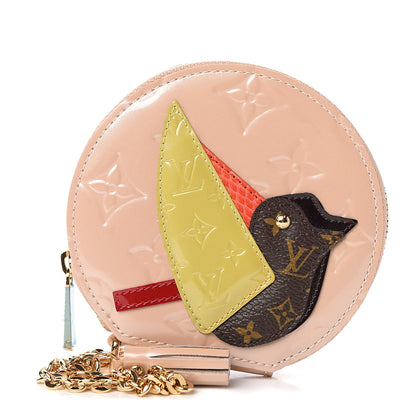 Louis Vuitton Vernis Animania Oiseau Songbird Coin Purse Rose Florentin 1 of 5