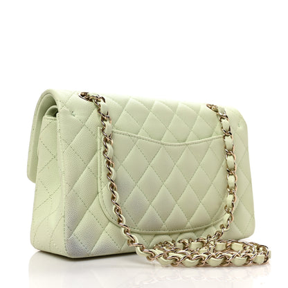 Chanel Caviar Quilted Small Double Flap Light Green 3 of 9