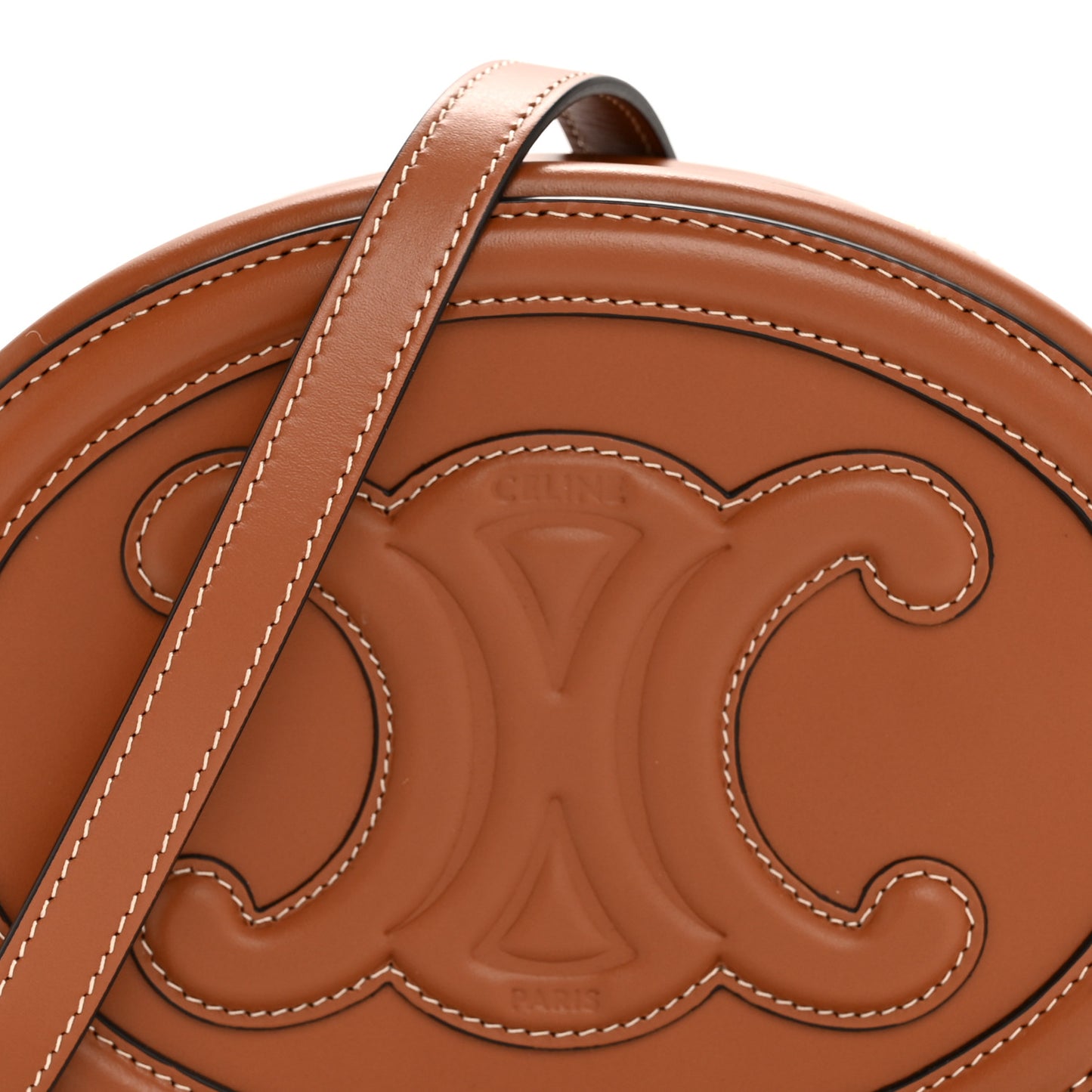 Smooth Calfskin Cuir Triomphe Oval Bag Tan