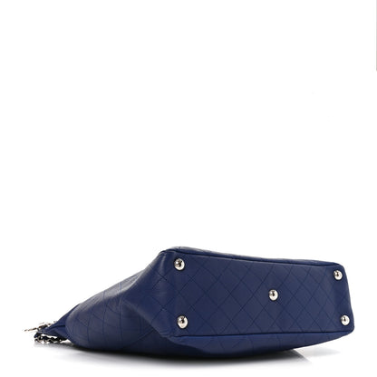 Chanel Grained Calfskin Stitched CC Pocket Tote Navy Blue 4 of 10
