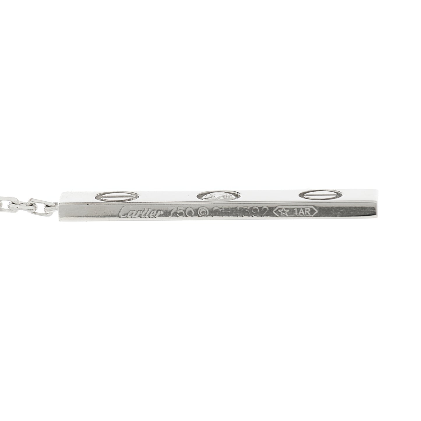 18K White Gold Diamond LOVE Lariat Necklace