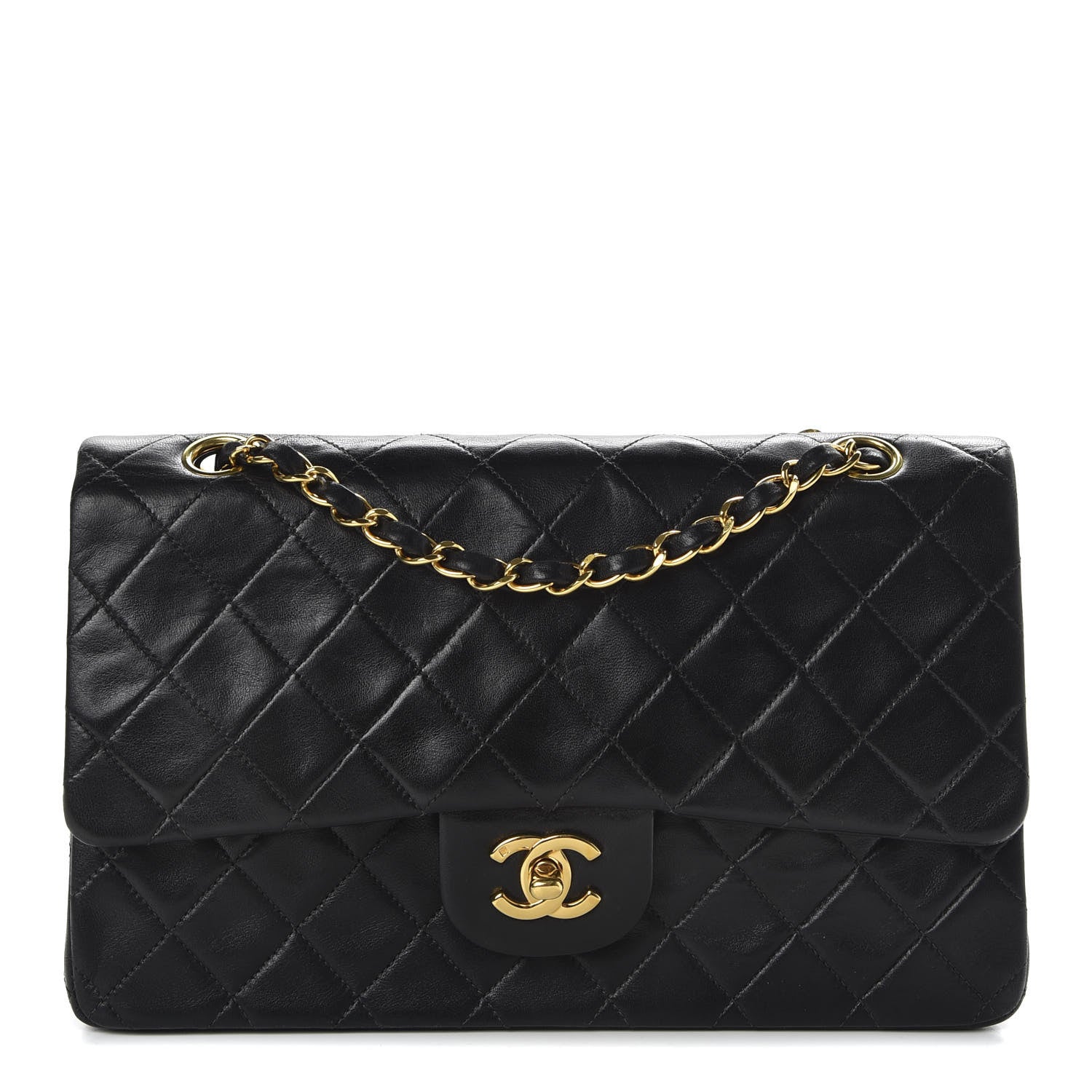 Chanel Lambskin Quilted Medium Double Flap Black 1 of 10