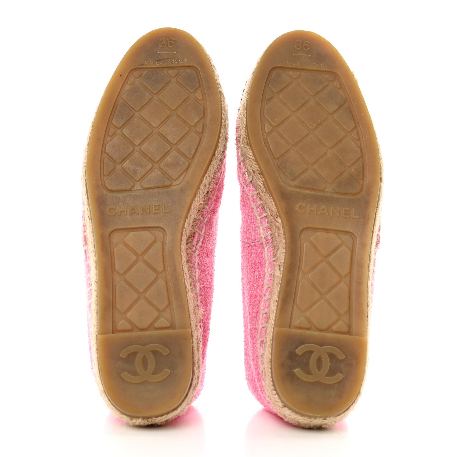 Chanel Tweed Grosgrain CC Espadrilles 36 Pink Black 5 of 9