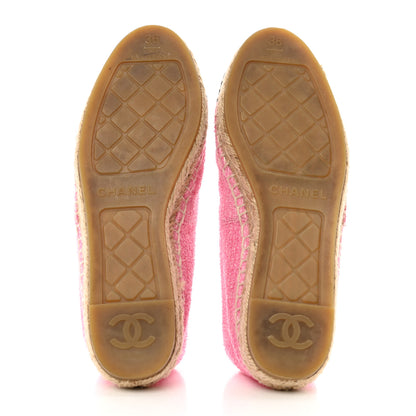 Chanel Tweed Grosgrain CC Espadrilles 36 Pink Black 5 of 9