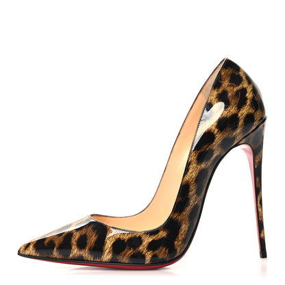 Christian Louboutin Patent Leopardino So Kate 120 Pumps 37 Brown 1 of 8