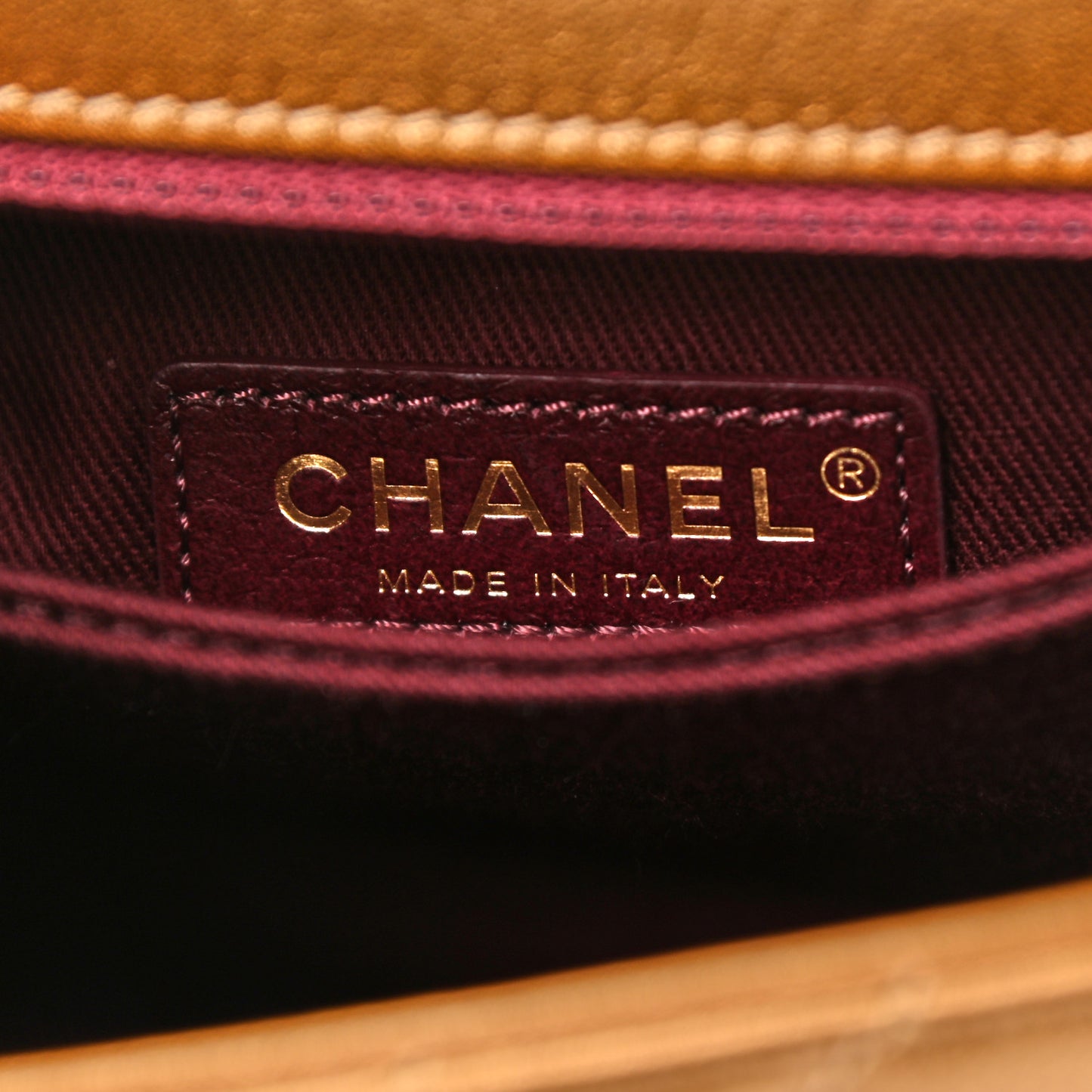 Metallic Calfskin Chevron Quilted Mini Coco Handle Flap Gold