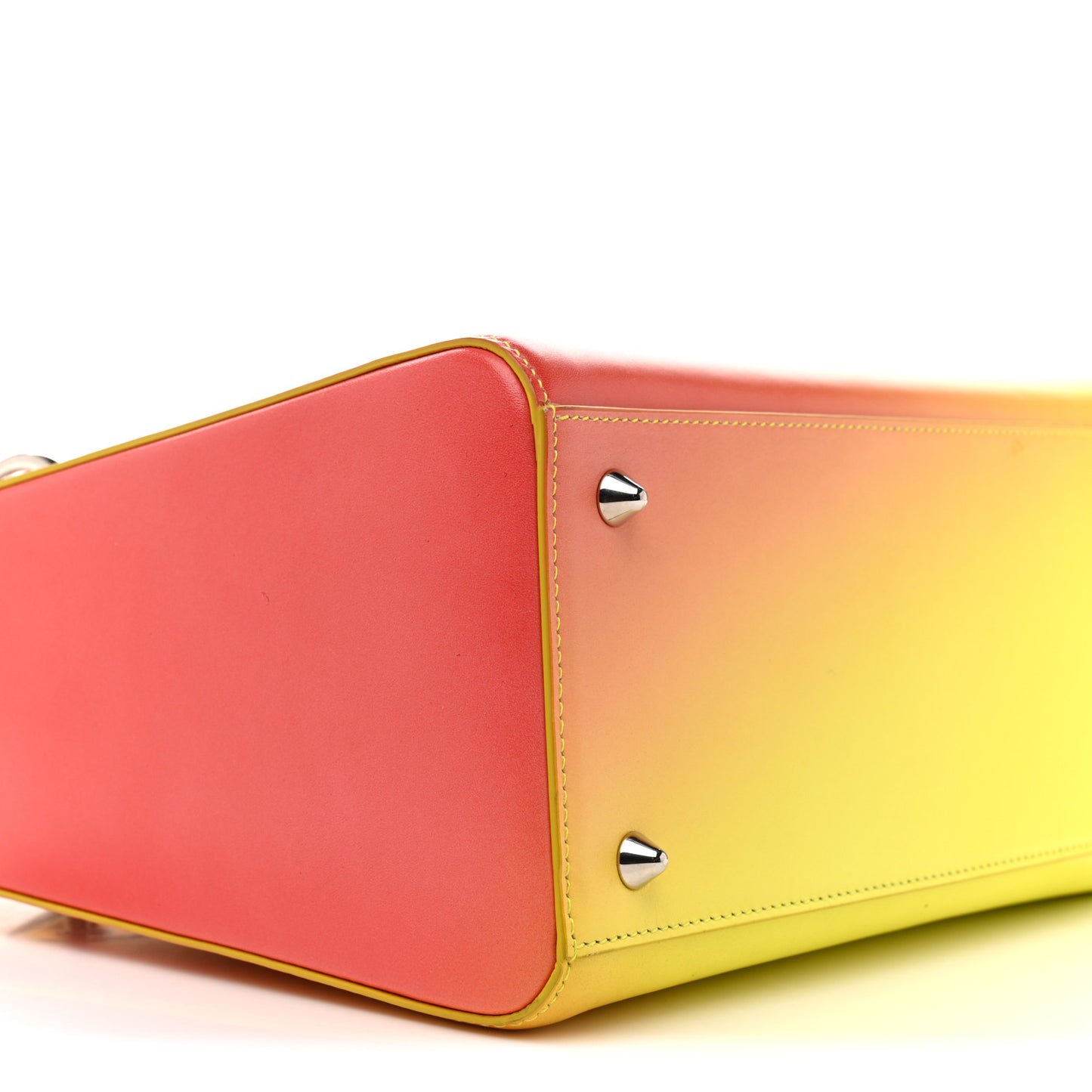 Box Calfskin Gradient Medium Lady Dior Yellow Orange
