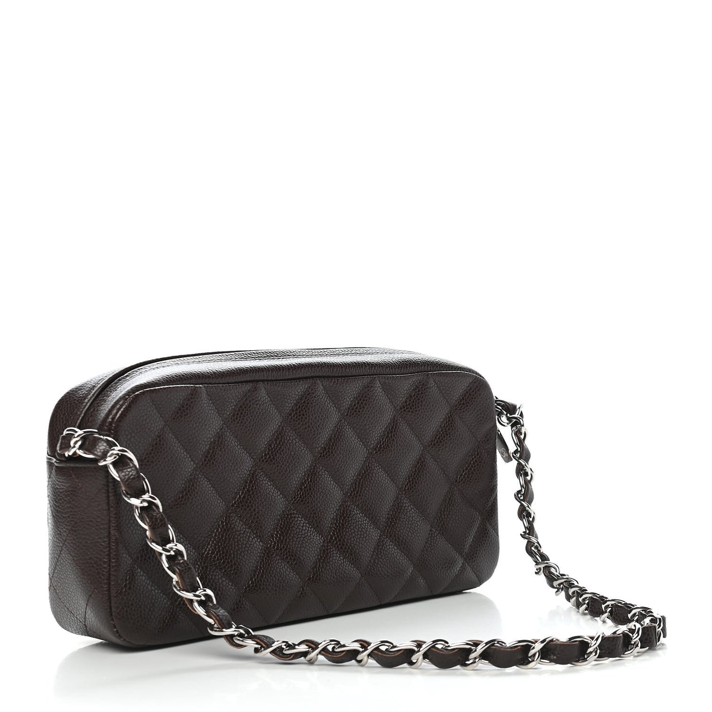 Caviar Quilted Timeless Camera Case Brown