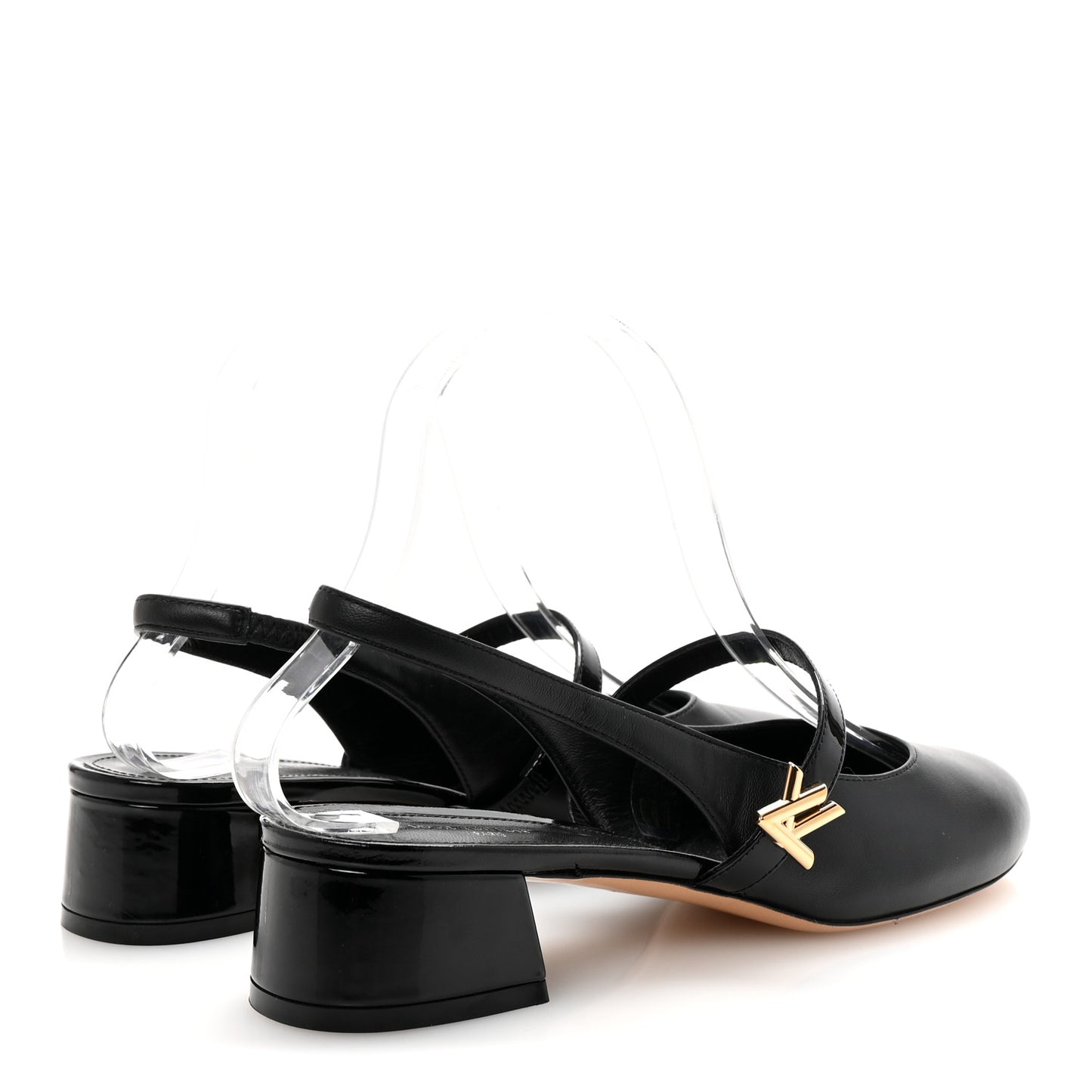 Lambskin Patent Romy Slingback Pumps 37 Black