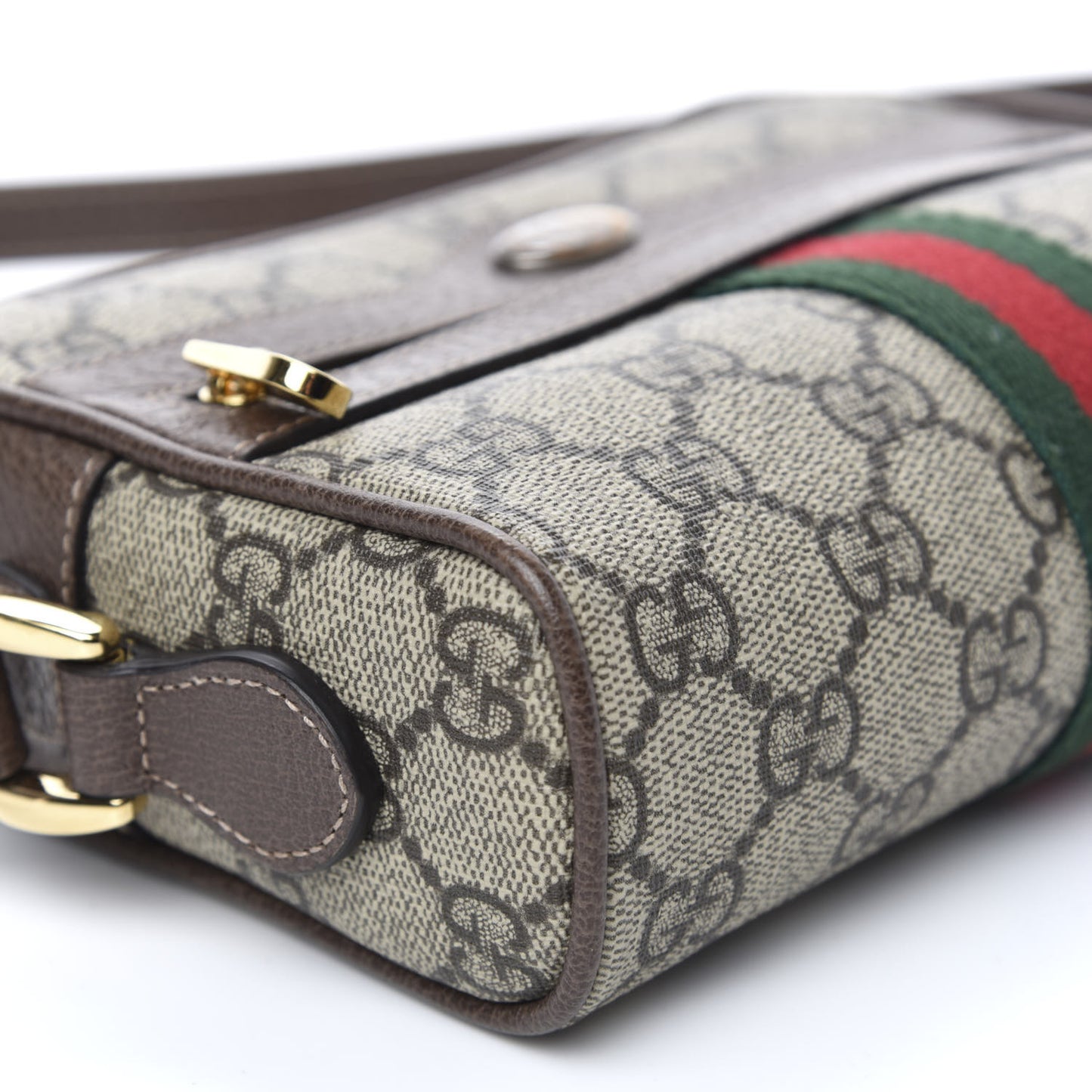 GG Supreme Monogram Web Mini Ophidia Shoulder Bag Brown