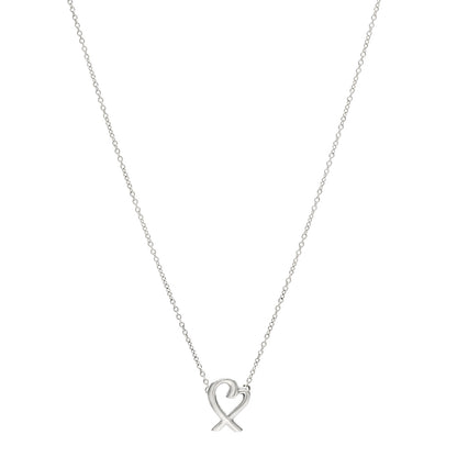 Tiffany Sterling Silver Small Paloma Picasso Loving Heart Pendant Necklace 1 of 5