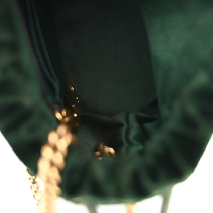 Gucci Velvet Matelasse Mini GG Marmont 2.0 Bucket Bag Dark Green 5 of 10