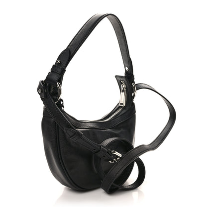 Versace Calfskin Mini Repeat Zip Hobo Black 3 of 8